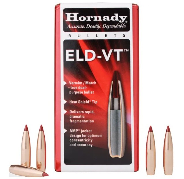 Пуля Hornady ELD-VT кол. 243 Win масса 80 гр (5.2 г) 100 шт Фото 1