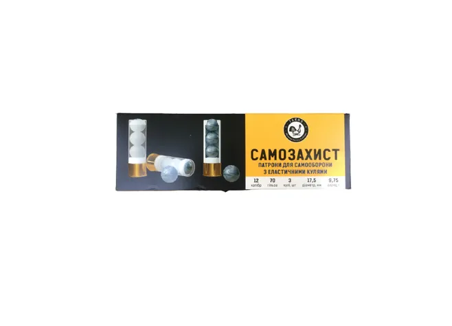 Набій травматичний Тахо "Самозахист" кал. 12/70 еластична куля 17,5 мм Фото 1