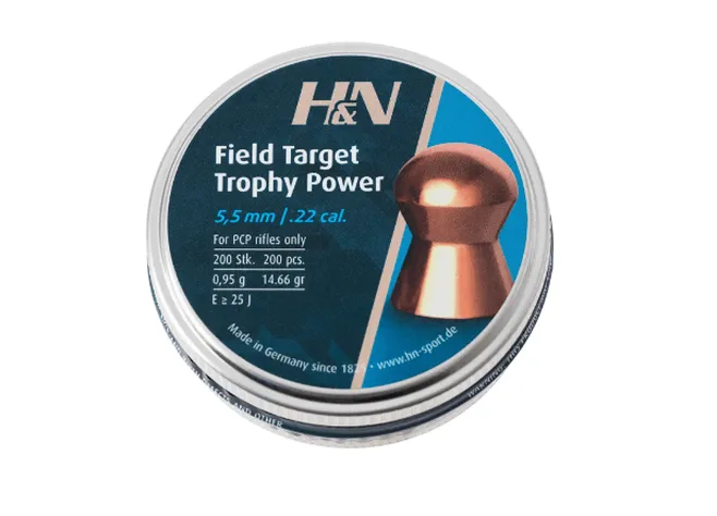 Кулі пневматичні H&N Field Target Trophy Power. Кал. 5.5 мм. Вага - 0.95 г. 200 шт/уп Фото 1