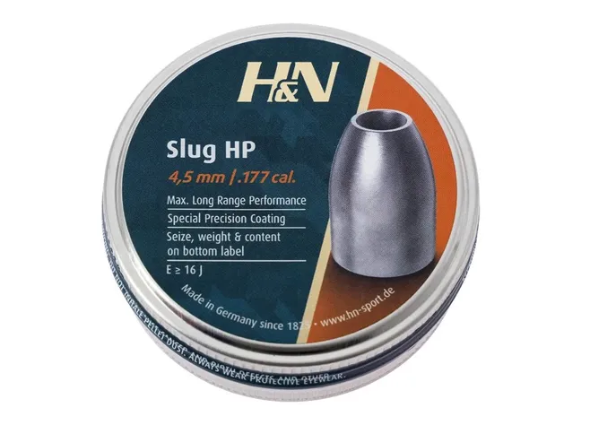 Кулі пневматичні H&N Slug HP кал. 4,5. Вага - 0,65 г. 400 шт/уп Фото 1