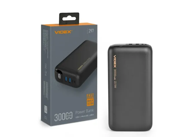Повербанк 30000mAh Videx VPB-297 22,5W Фото 1