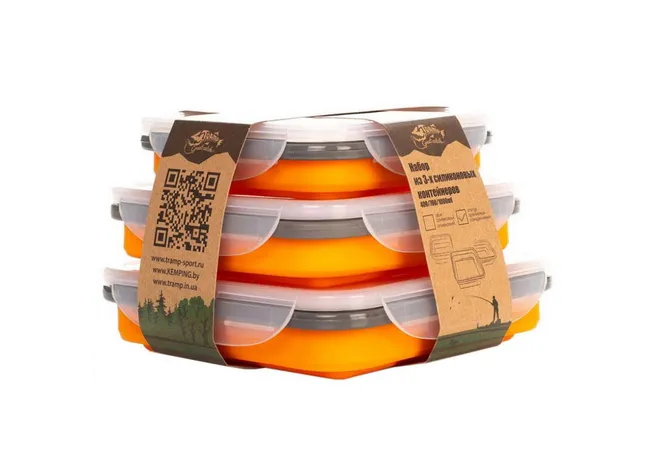 Набор из 3х силиконовых контейнеров Tramp (400/700/1000ml) Фото 1