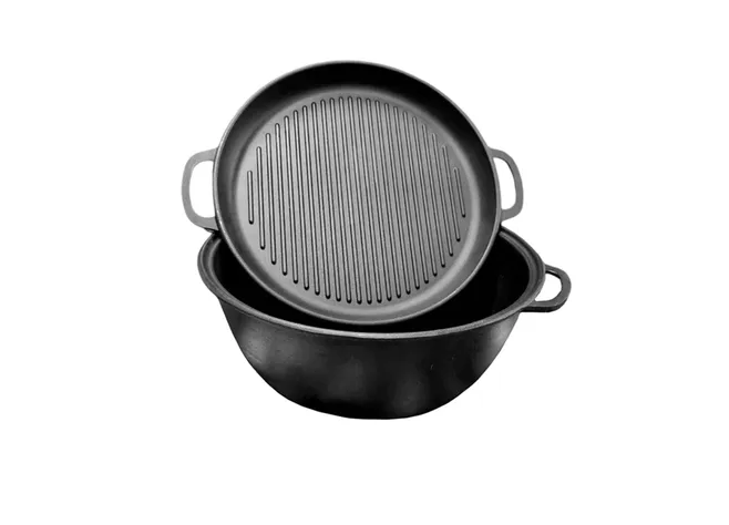 Казан чавунний My-dishes 400мм x 18л татарський з кришкою-сковородою Фото 1