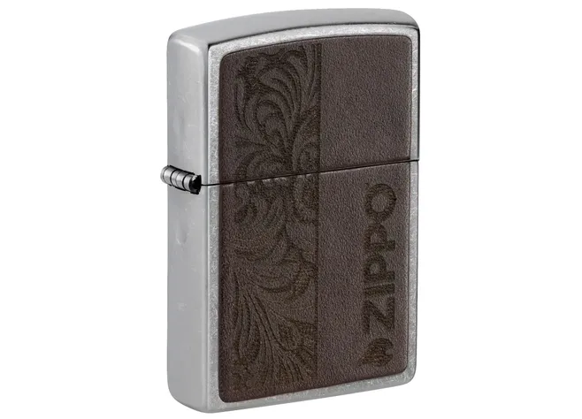 Запальничка Zippo 46920 Brown Leather Emblem Фото 1