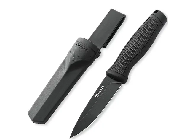 Ніж Ganzo G806BW-BK чорний з чохлом Фото 1