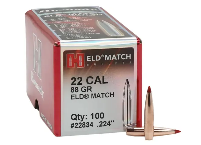 Куля Hornady ELD Match кал .224 маса 88 гр (5.7 г) 100 шт Фото 1