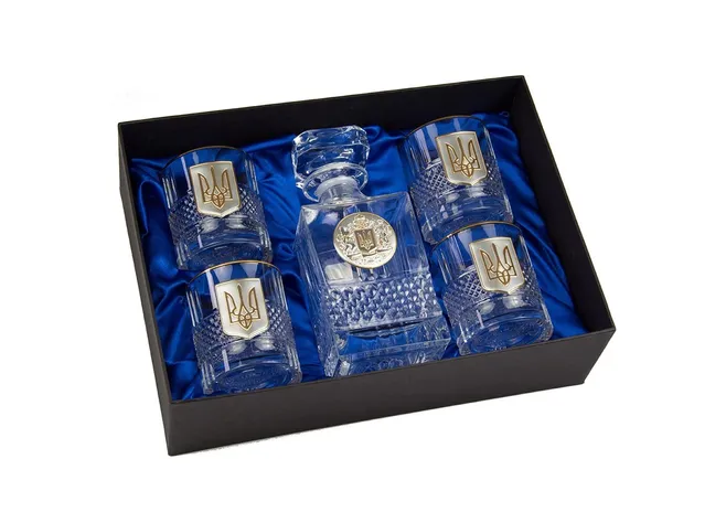 Набір для віскі Boss Crystal Гербовий з тризубом Фото 1