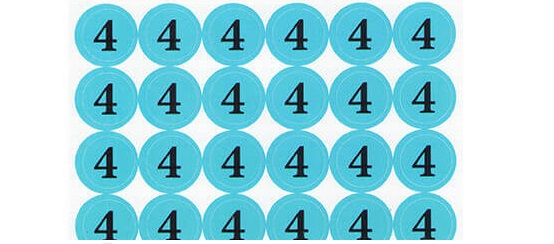 Наклейки на патроны "4" (диам. 18 мм, 54 шт. на листе) Фото 1