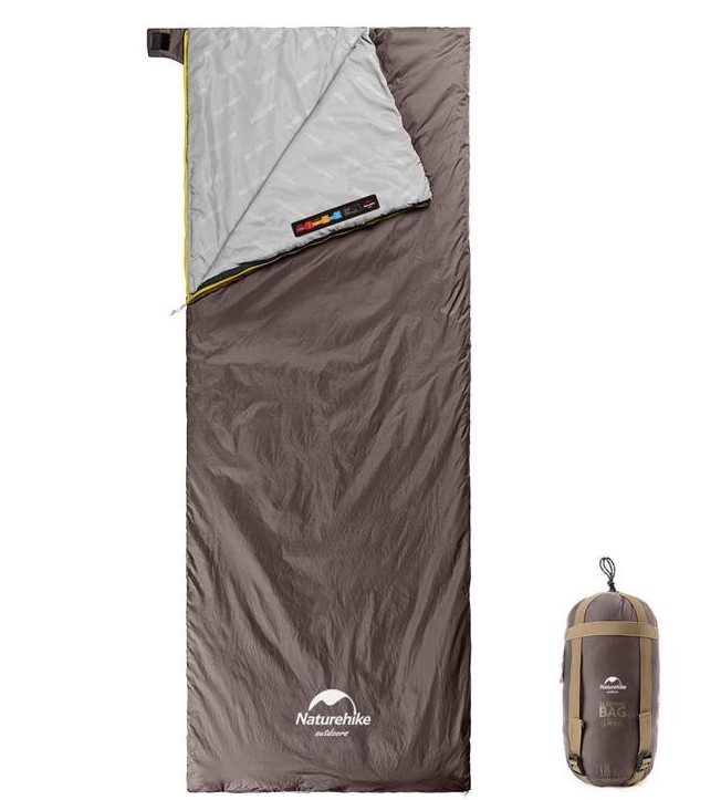 Спальник надлегкий Naturehike Summer LW180 NH21MSD09 правий, (15°C), pp M, коричневий Фото 1