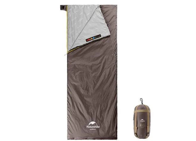 Спальник сверхлегкий Naturehike Summer LW180 NH21MSD09 правый, (15°C), pp M, коричневый Фото 1