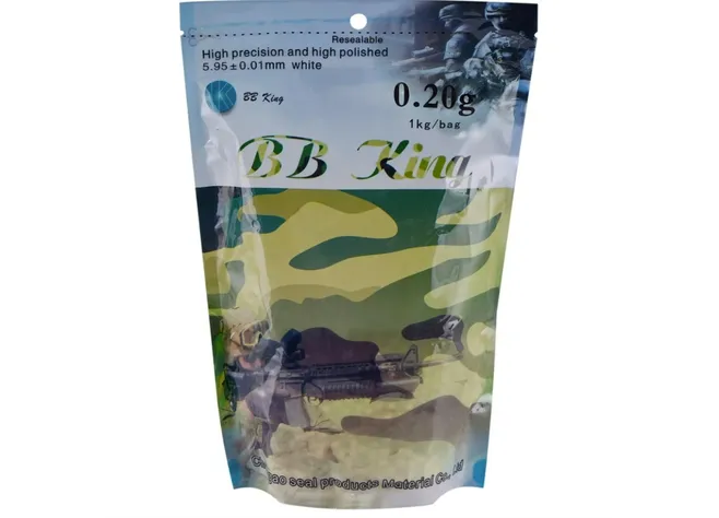 Страйкбольні кульки BB King Normal, 6 мм 0.20g, 1kg/bag white Фото 1