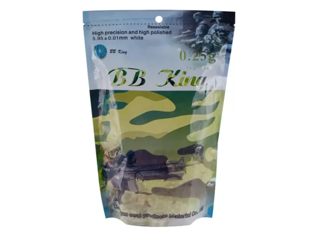 Страйкбольні кульки BB King Normal 6 мм 0.25 г, 1kg White Фото 1