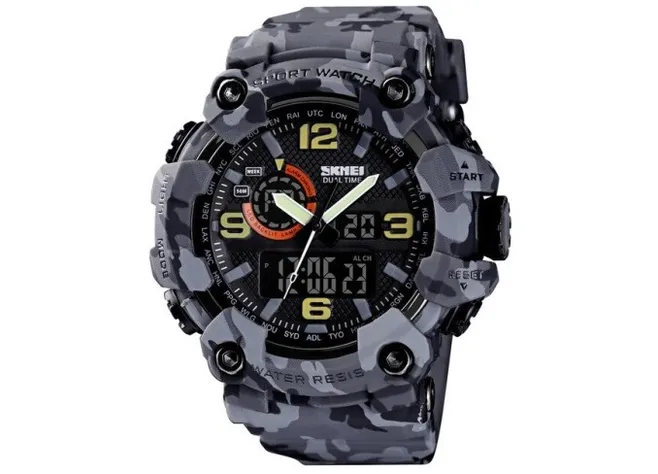 Годинник наручний тактичний Skmei 1520CMGY Gray Camo Фото 1