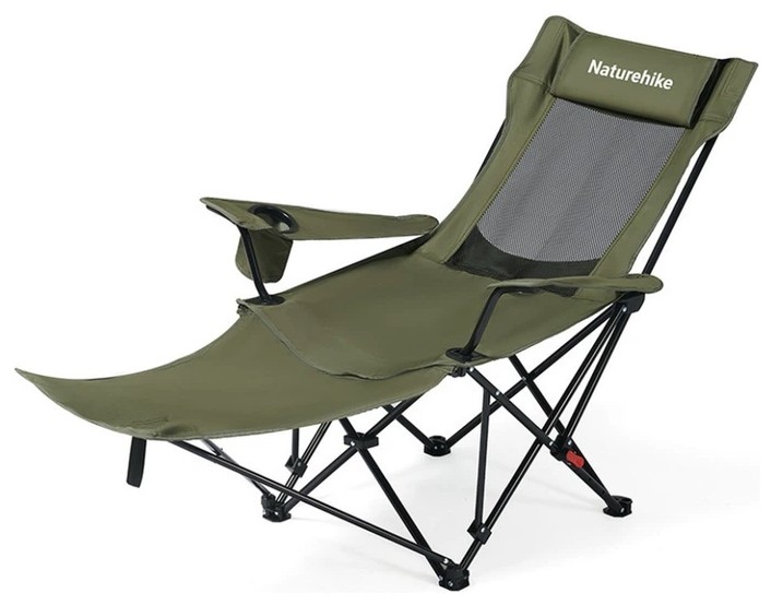 Кресло-шезлонг складной Naturehike CNK2550JJ023 Nightfall T05, сталь, оливковое Фото 1