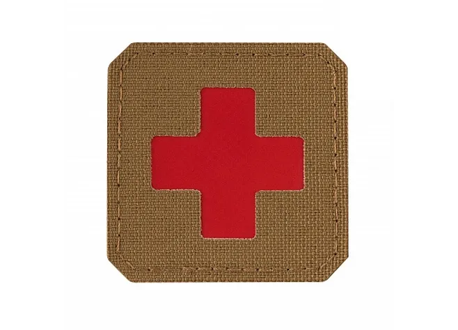 Нашивка M-Tac Medic Cross Laser Cut Coyote/Red  Фото 1