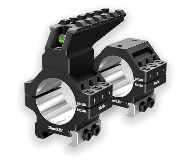 Кільця Discovery Optics 7075 Heavy Duty (30 мм) Low на Picatinny з рівнем Фото 1