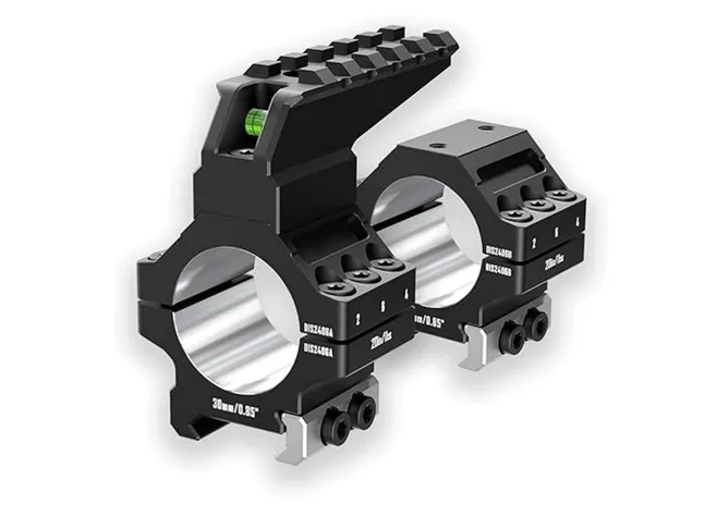Кільця Discovery Optics 7075 Heavy Duty (30 мм) Low на Picatinny з рівнем Фото 1