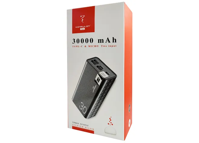 Зовнішній акумулятор Konfulon A19 30000 mAh (PowerBank) Фото 1
