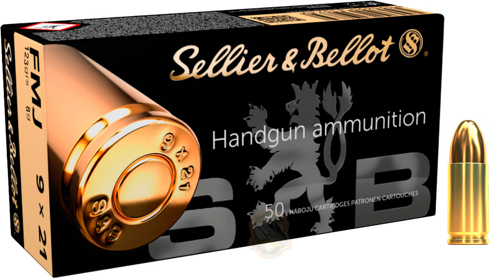 Патрон Sellier & Bellot кал. 9x21 пуля FMJ масса 8,0 г/ 123 гран Фото 1