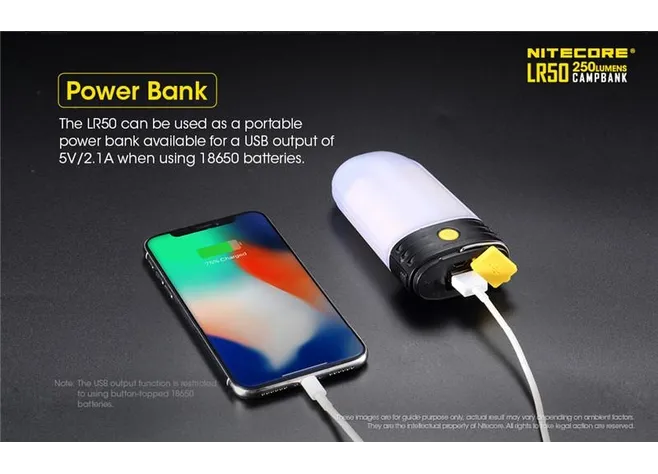 Кемпінговий ліхтар + зарядний пристрій + Power Bank Nitecore LR50 Фото 3