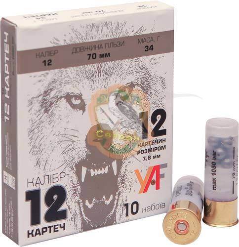 Патрон YAF Robusto 12/70 картечь 12х7,8 мм 34 г Фото 1