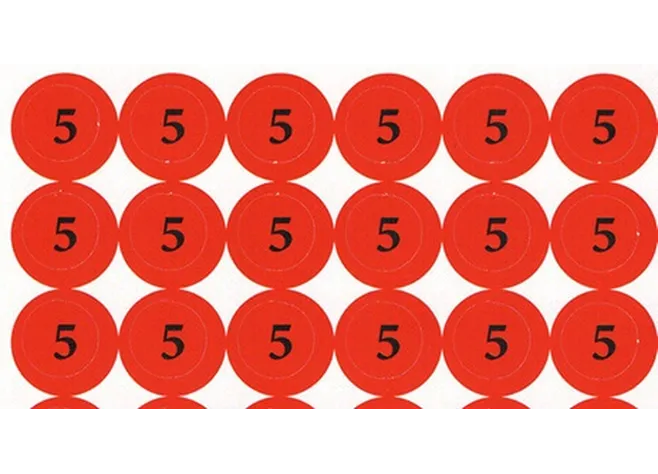 Наліпки на капсуль "5" (діам. 10 мм, 140 шт. на аркуші) Фото 1