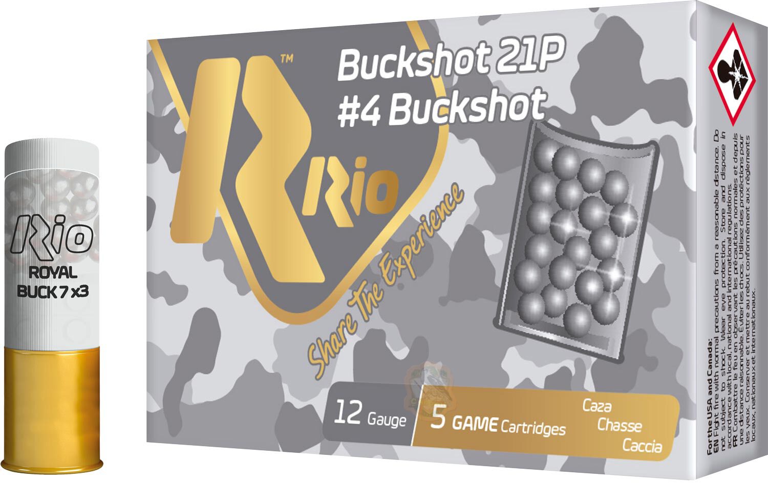 Набій RIO Royal Buck 21P NEW кал. 12/70 картечь 6.2 мм 28 г Фото 1