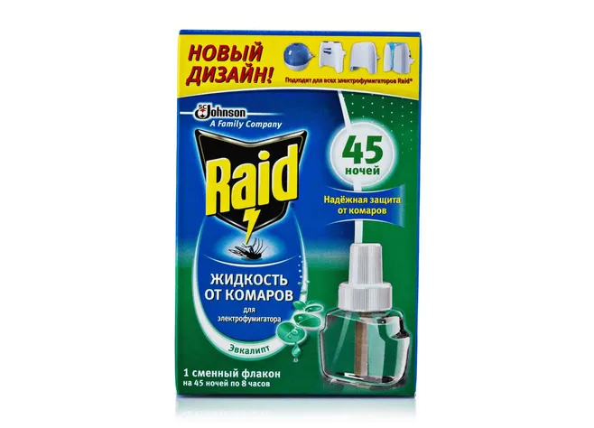 Рідина для фумігатора Raid 45 ночей з евкаліптом Фото 1