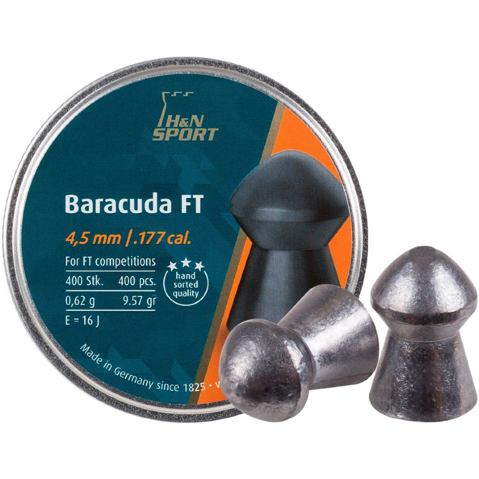 Кулі пневматичні H&N Baracuda FT. Кал. 4.51 мм. Вага - 0,62 р. 400 шт/уп Фото 1
