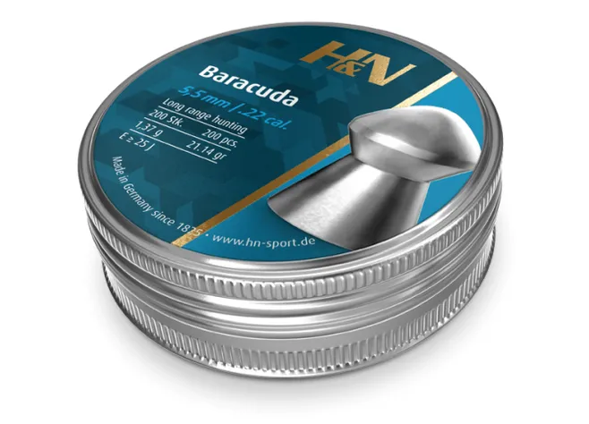 Пули пневматические H&N Baracuda. Кал. 5.5 мм. Вес - 1.37 г. 200 шт/уп Фото 1