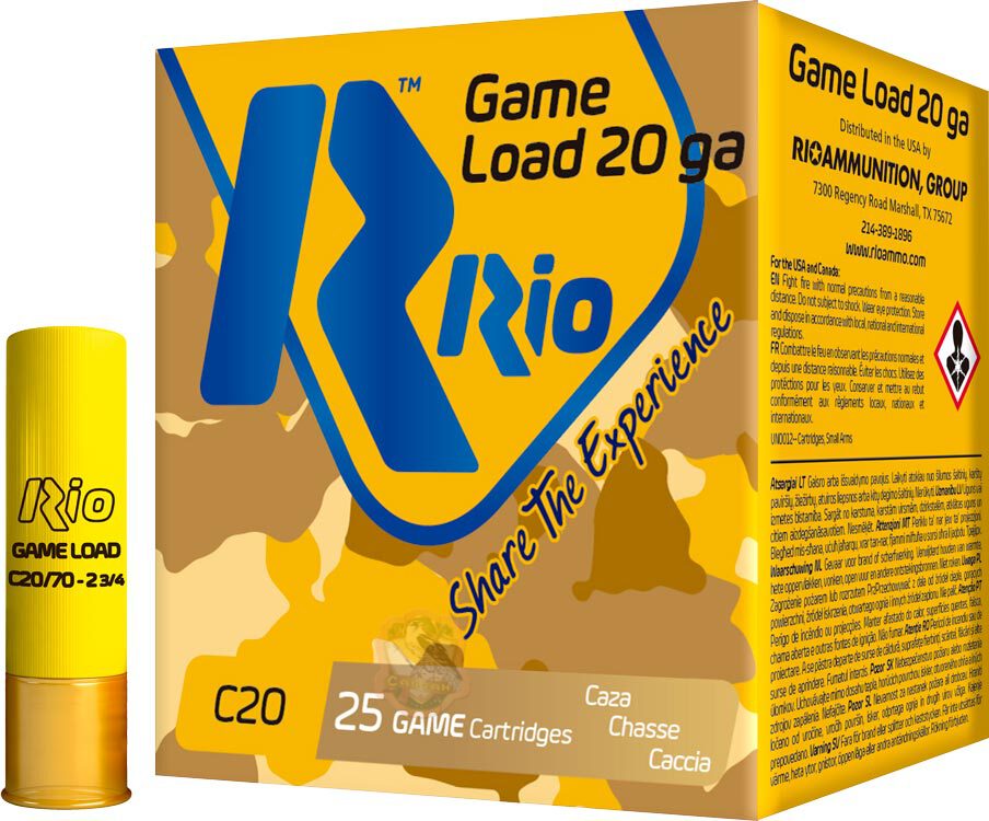Патрон RIO Game Load C20 NEW кал. 20/70 дробь №0 25 г Фото 1