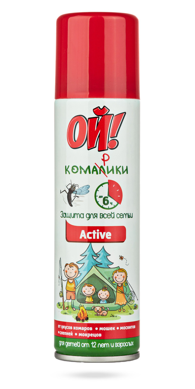 Аэрозоль-репеллент Ой! Комарики Active 150 мл Фото 1