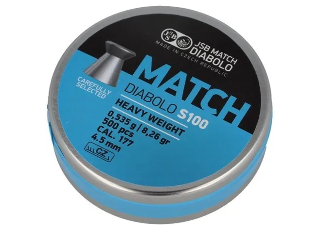 Пули пневматические JSB Diabolo Match S 100. Кал. 4.51 мм. Вес - 0.53 г. 500 шт/уп Фото 1