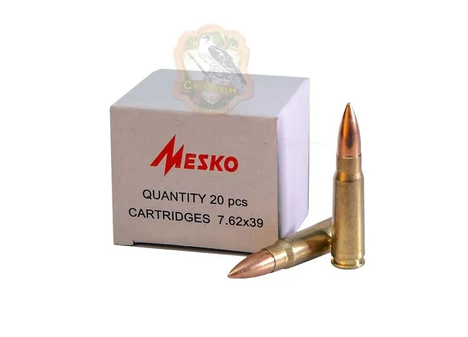 Набій Mesko кал. 7,62х39 куля - FMJ маса - 8,0 г/ 123 гр Фото 1