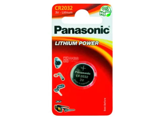 Батарейка Panasonic CR 2032 BLI 1 LITHIUM Фото 1
