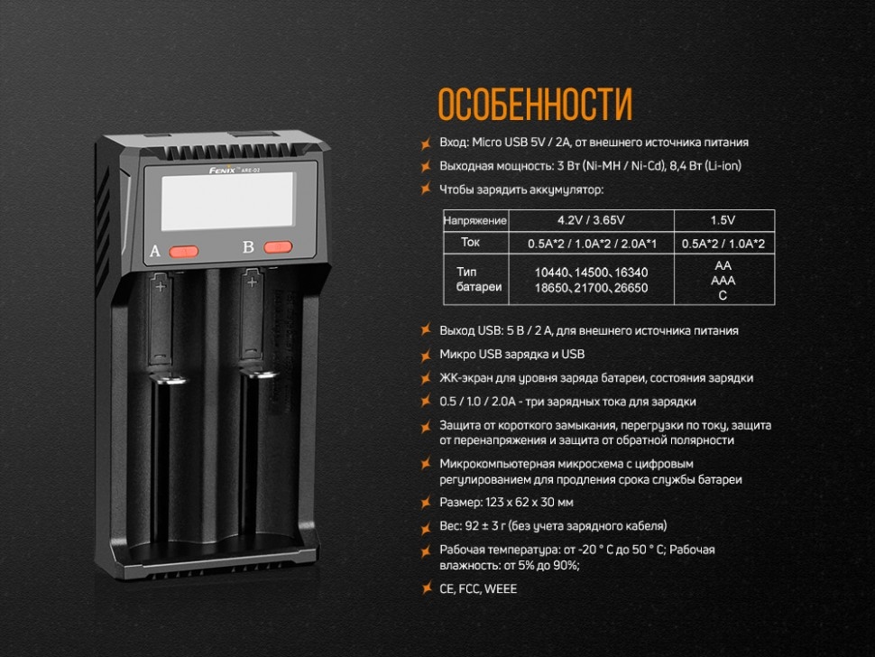 Зарядное устройство Fenix АRE-D2 Фото 2