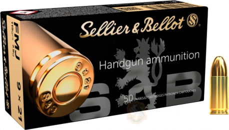 Набій Sellier&Bellot кал. 9x21 куля FMJ маса 7,5 г/115 гран