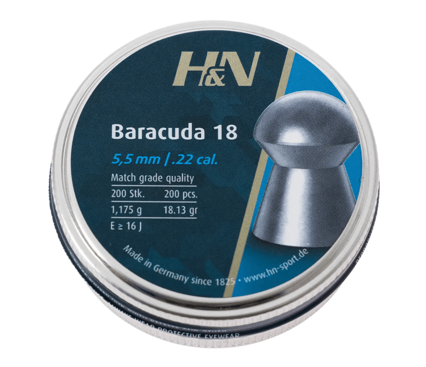 Кулі пневматичні H&N Baracuda 18. Кал. 5.52 мм. Вага - 1.175 г. 200 шт/уп