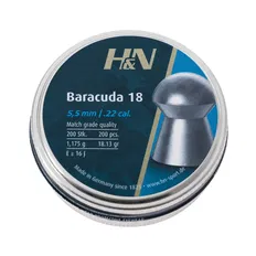 Кулі пневматичні H&N Baracuda 18. Кал. 5.52 мм. Вага - 1.175 г. 200 шт/уп