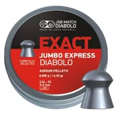 Кулі пневматичні JSB Diabolo Exact Jumbo Express Кал. 5.52 мм. Вага - 0.93 г. 250 шт/уп