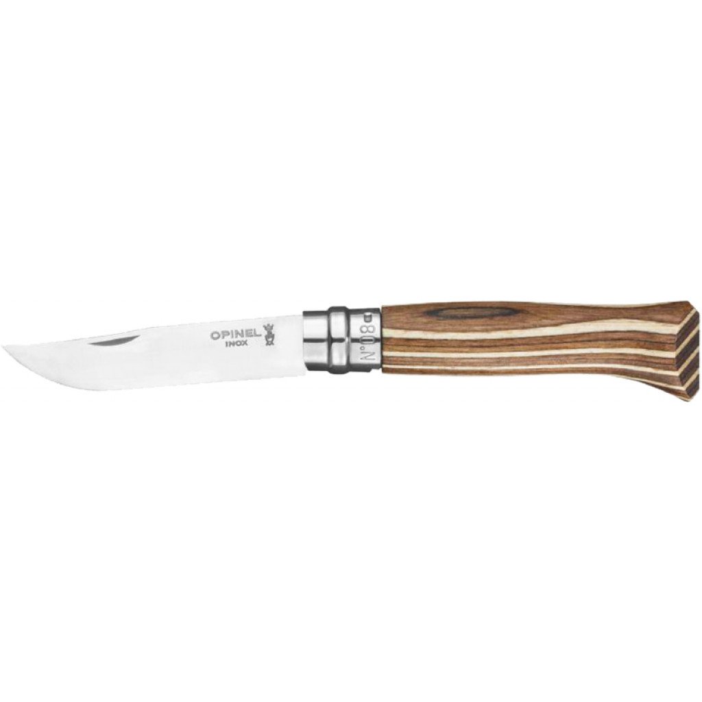 Нож Opinel №8 VRI Laminated коричневый