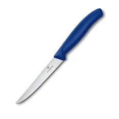 Ніж кухонний Victorinox SwissClassic 11 см, серрейтор, синій