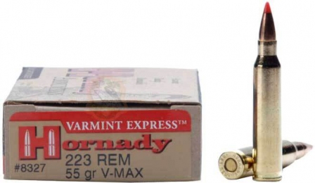 Патрон Hornady Varmint Express кал .223 Rem пуля V-Max масса 55 гр (3.6 г)