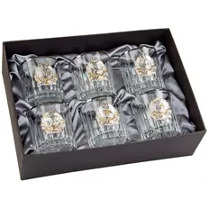 Набір для віскі Полювання Boss Crystal 6 келихів (платина, срібло, золото, кришталь)