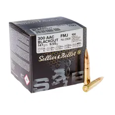 Патрон Sellier & Bellot кал .300 AAC Blackout куля FMJ маса 9.5 г/147 гр