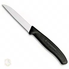 Ніж кухонний Victorinox SwissClassic, 8см, серейтор чорний