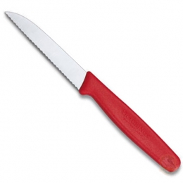Ніж кухонний Victorinox Standart серейтор, червоний
