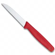 Ніж кухонний Victorinox Standart серейтор, червоний