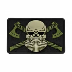 Нашивка M-Tac Bearded Skull 3D PVC Black/Olive