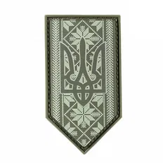 Нашивка M-Tac Тризуб на вишиванці PVC Olive 